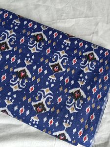 Blue Fabric With Ikat Print