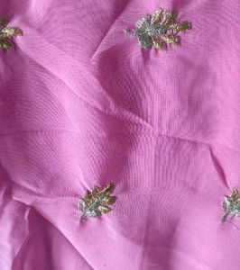 Pink Embroidered Saree