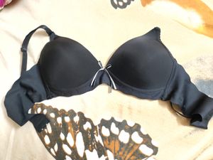 2 Black And Brown Paded Nylon Spandex Bras
