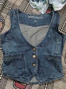 Y2k Bare Denim Waistcoat
