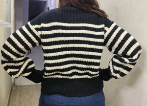 Striped Knit Winter Top - Free Size