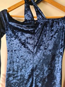 Choker Style Crushed Velvet Dress