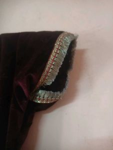 Elegant Maroon Velvet Kurta Set