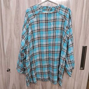 Checkered Blue Boxy Top