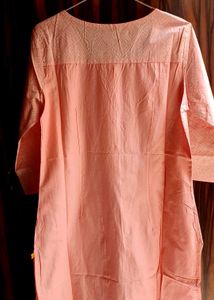 Elegant Peach Printed Kurta by Aurelia