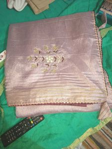 New lavendar saree with blouse piece