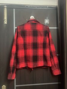 Red Plaid Moto Jacket