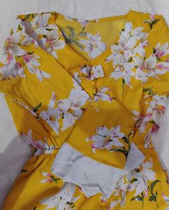 Floral Yellow Peplum Top