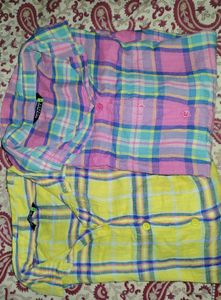 Tokyo Talkies Plaid Linen Shirts - Set of 2