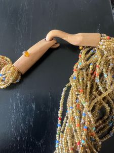 Anokhi Beaded Layered Necklace With Wooden Claspe