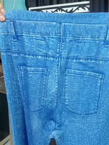 Denim Look Leggings stretchable legi like new