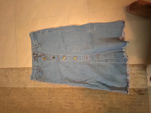 Button Front Denim Skirt