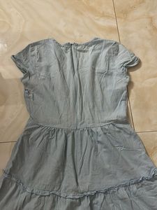 Light Blue Ruffled Mini Dress