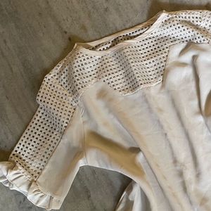 White Mesh Detail Top