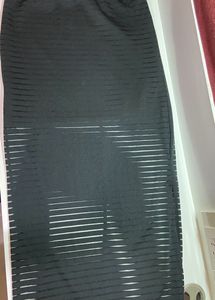 Black Slit Pencil Skirt