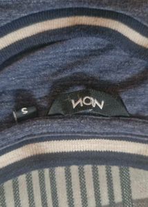 NUON Blue Striped Ringer Tee