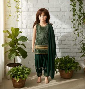 Girls Green Salwar Suit
