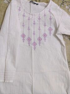 Embroidered White Tunic Top