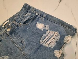 Distressed Denim Shorts