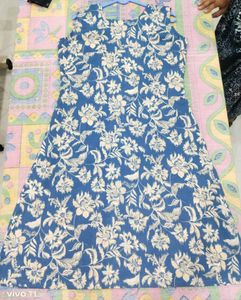 Fully Stitched Floral Sleeveless Kurti with Pants