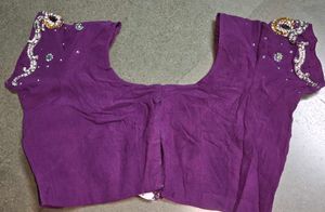 Purple Embellished Saree with Stiched Blouse