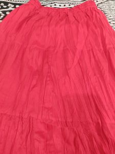 Beautiful Red  Frill Long Skirt With Retro Vibes.
