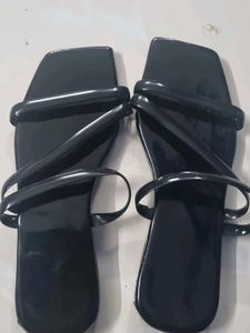 Black Strappy Flats