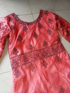 Pink Embellished Anarkali Suit