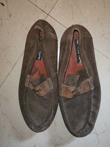 Tan suede loafers