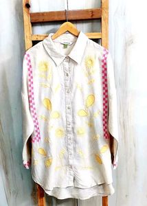 Embroidered Beige Shirt Size-54-Extra Large