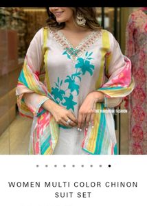 New/Unused Organza Multicolored Kurta Set