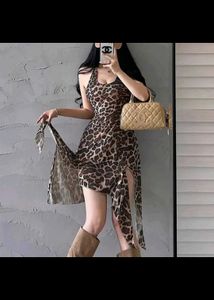 Leopard Print Ruffle Dress 🍂💫
