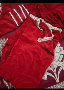 Red Anarkali Kurta Set
