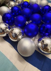 Blue &amp; Silver Christmas Tree Ornaments