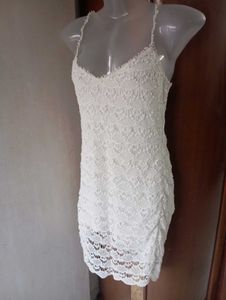 White Lace Mini Dress