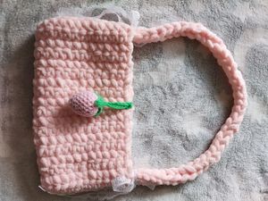 Pink Fluffy Crochet Bag