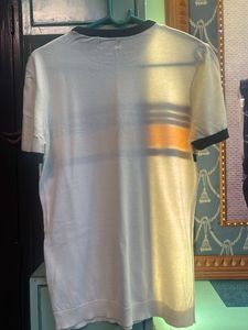 Zara Man White Round Neck T Shirt