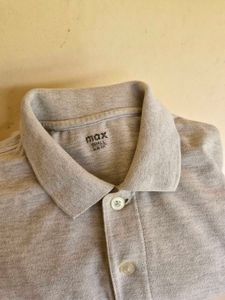Men's Grey Casual Polo T-shirt