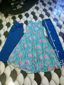 Floral Anarkali Suit with Dupatta