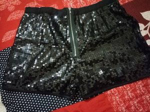 Black Sequins Shining Skirt Pant