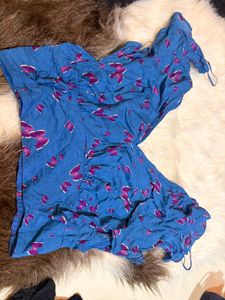 Blue Butterfly Crop Top