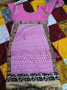 Straight Partywear Pink Color Kurta