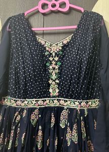 Blue Embroidered Anarkali Gown 💙