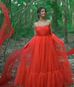 Stunning Red Tulle Gown