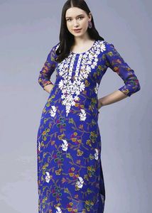 Georgette chikankari embroidered kurta 💕