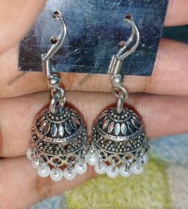 Oxidized Beads Jhumka Designer Earnings