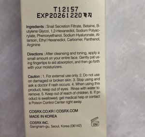 Cosrx Snail Mucin Power Essence &amp; Moisturiser