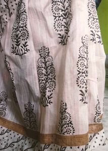 Blue and off white saree