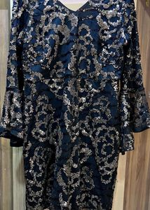 DESIGNER BLACK SEQUINS MINI DRESS