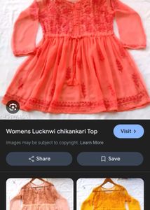 Lucknow Chikankari Short Kurti Size - XL (42)
